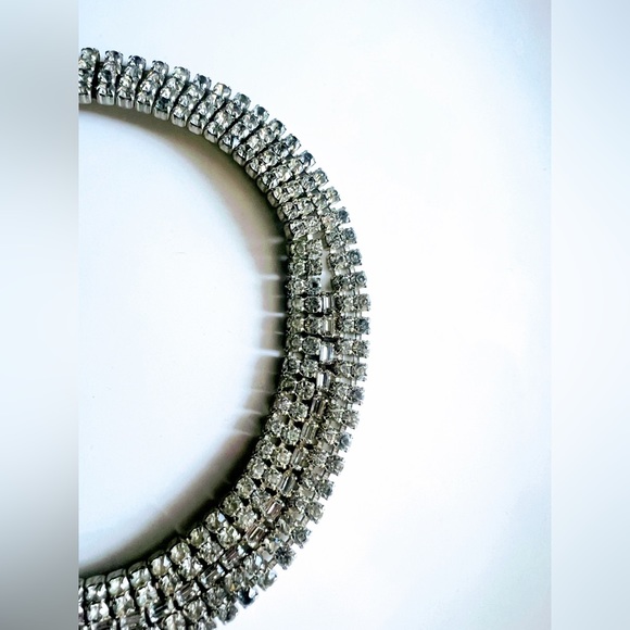 Hollywood Classic Collectable Rhinestone 5 Row Crystal Choker Necklace EVC - Picture 5 of 11